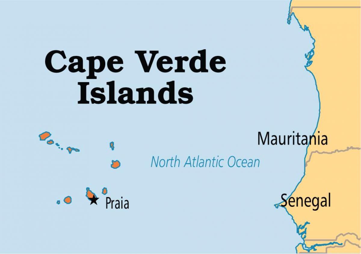 карта Капе Верде острва Африка 